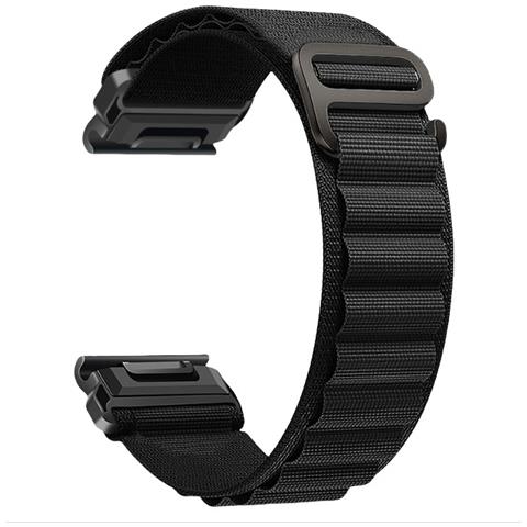 Cinturino Per Orologio In Nylon Per Garmin Fenix 8/8s/6/6x/7/7x/pro/tactix Black 26 Mm - Foto 2
