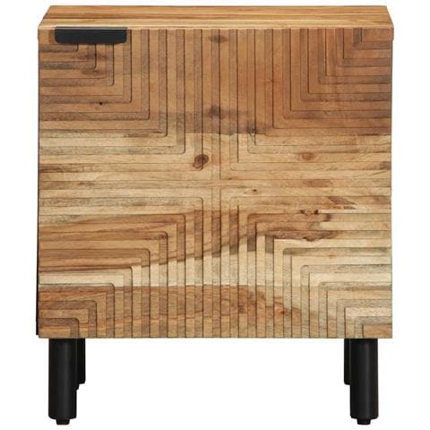 Comodini 2pz 40x33x46 cm in Legno Massello di Acacia - Foto 2