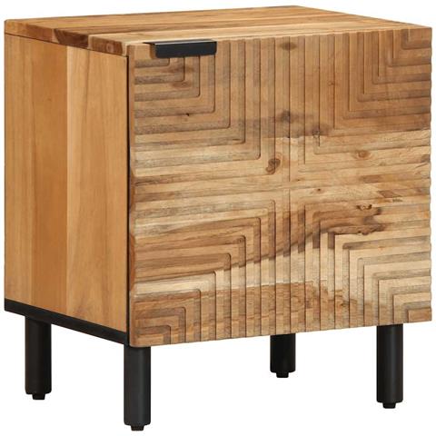 Comodini 2pz 40x33x46 cm in Legno Massello di Acacia - Foto 1