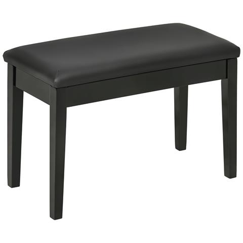 Sgabello per Pianoforte con Vano Contenitore in Legno e Finta Pelle PU, 75x35x49cm, Nero - Foto 1