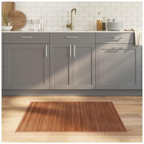 Tappeto Rettangolare Marrone 80x100 Cm In Bambù - Foto 1