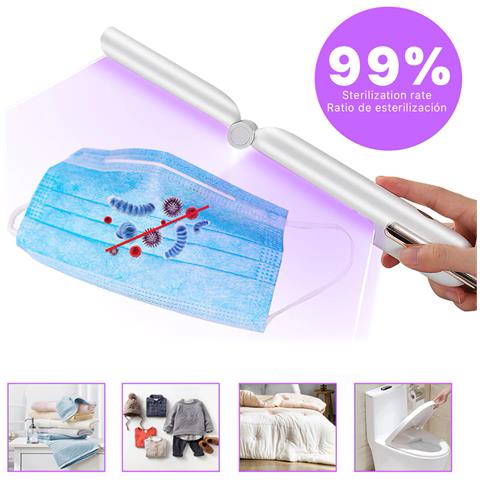 Dam Lampada Uvc Pieghevole Con 16 Led Uv. 4x4x24 Cm. Colore Bianco - Foto 5