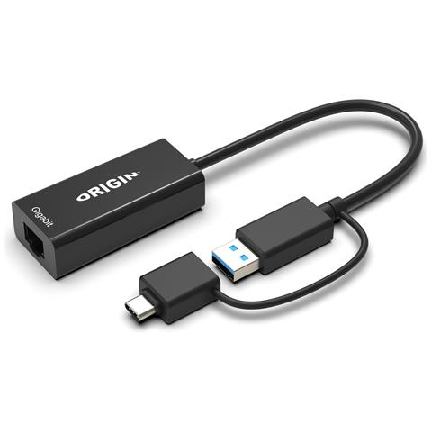 OS-HUB-USB3/C-RJ45 adattatore per inversione del genere dei cavi USB3.0/USB-C Nero - Foto 1