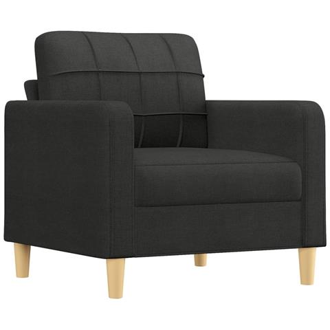 Set Divani 3 Pz Con Cuscini Nero In Tessuto - Foto 3