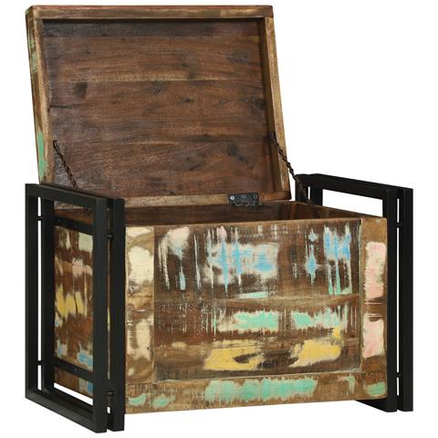 Scatola di Stoccaggio 60x40x41 cm in Legno Riciclato - Foto 2