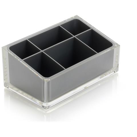 Portatrucchi D'appoggio In Resina Ra00 Gedy Serie Rainbow Argento - Foto 1