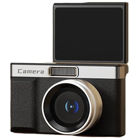 Fotocamera Digitale Retrò Ad Alta Risoluzione Con Doppia Lente, Zoom Ottico 5x E Schermo Lcd Da 2.4"" Black - Foto 1