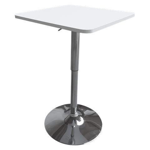 Tavolo Da Bar Quadrato Luke Bianco E Cromato - Foto 1
