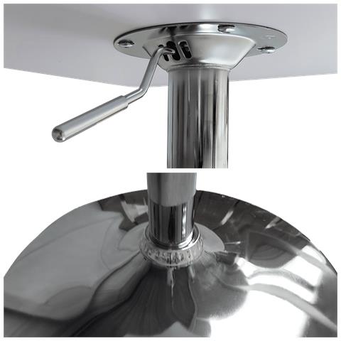 Tavolo Da Bar Quadrato Luke Bianco E Cromato - Foto 8