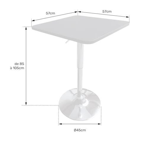 Tavolo Da Bar Quadrato Luke Bianco E Cromato - Foto 2
