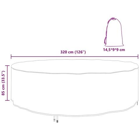 Copertura per mobili da esterno 320 x 320 x 85 cm Tessuto 210D - Foto 9