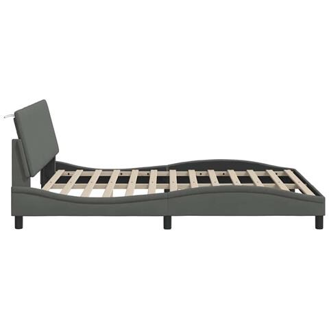 Giroletto senza Materasso Grigio Scuro 160x200 cm Tessuto - Foto 9