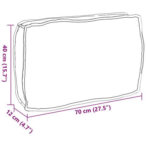 Cuscino per pallet per schienale rosso vino 70x40x12 cm in tessuto Oxford - Foto 6