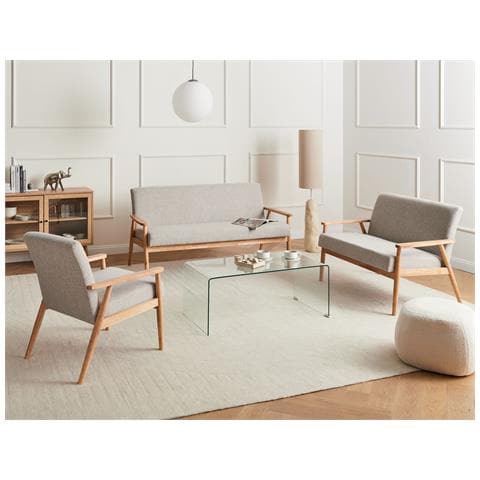 Set Da Salotto 6 Posti Esrum Tessuto Marrone Chiaro /grigio - Foto 1
