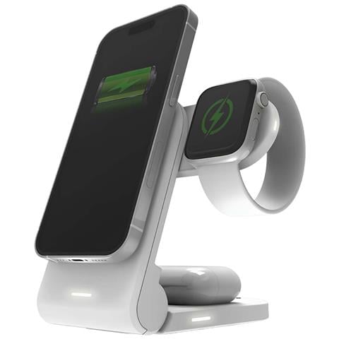 Stazione Di Ricarica 3 In 1 Magsafe 15w Per Iphone / Airpods / Apple Watch, Bianco - Foto 1