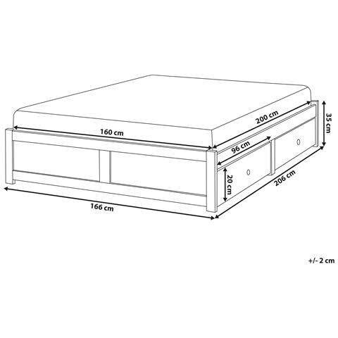Letto Con Cassetti Contenitore Senza Testata Brux 160 X 200 Cm Bianco - Foto 2