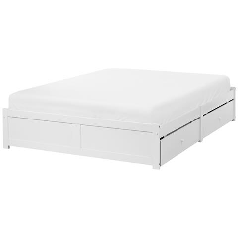 Letto Con Cassetti Contenitore Senza Testata Brux 160 X 200 Cm Bianco - Foto 8