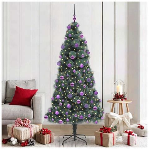 Albero di Natale artificiale pre-illuminato con set di palline - Foto 2