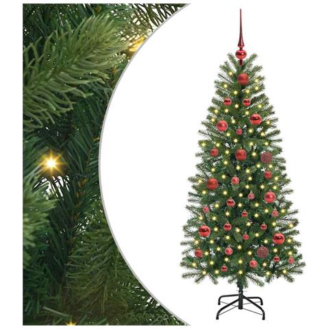Albero di Natale artificiale con 150 LED Verde 150 cm PE e PVC - Foto 1