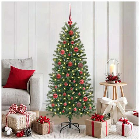 Albero di Natale artificiale con 150 LED Verde 150 cm PE e PVC - Foto 2