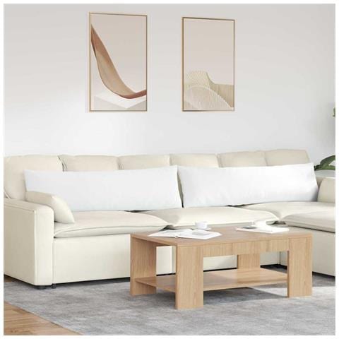 Cuscini da Divano 2 pcs Bianco 145 x 40 cm Tessuto - Foto 2