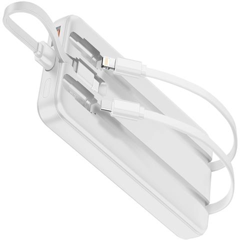 Batteria Di Riserva 10000mah 2 Porte Usb-a / Usb-c E 2 Cavi Integrati, Nero - Foto 5