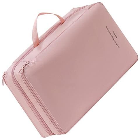 Borsa A Compressione A Doppio Strato Per Vestiti - Organizer Da Viaggio Portatile Pink - Foto 1