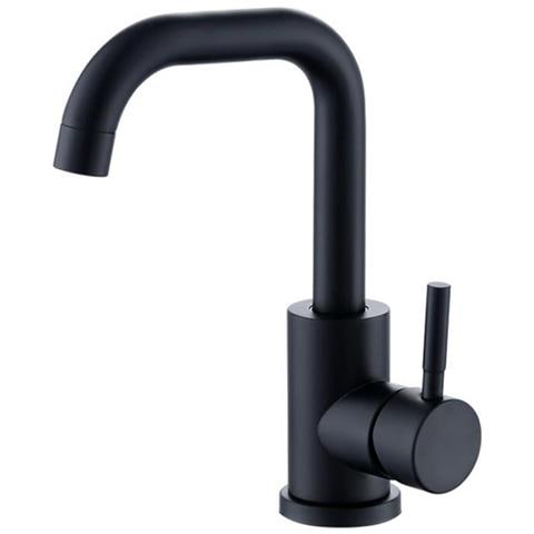 Rubinetto per lavabo da bagno, Blackswan, tipo M235, modello quadrato nero opaco, misura 23 cm - Foto 1
