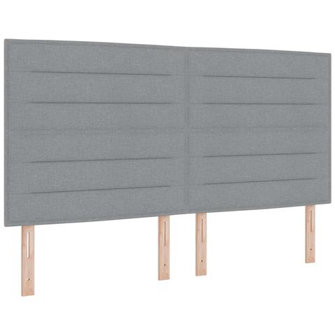 Testiera LED con testiera Grigio chiaro 180 cm Poliestere - Foto 1