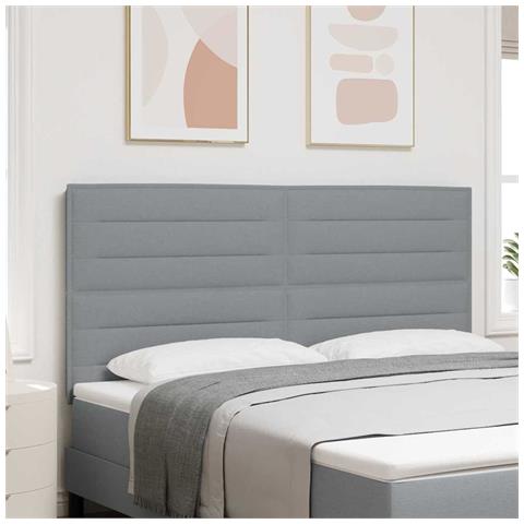Testiera LED con testiera Grigio chiaro 180 cm Poliestere - Foto 2