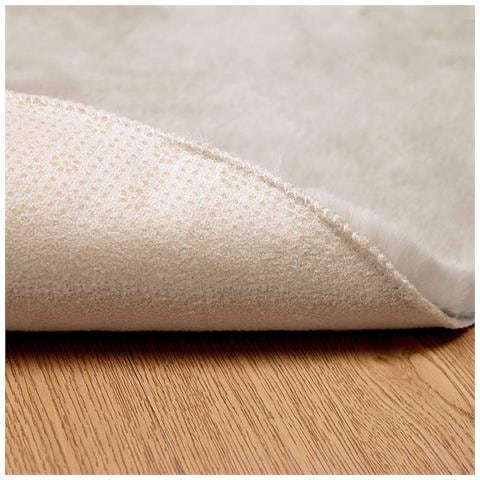 Tappeto in Pelliccia Sintetica di Coniglio Olite Beige Ø 100 cm - Foto 9