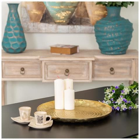 Targa Decorativa In Metallo Dorato 39x39x2,5h - Foto 2