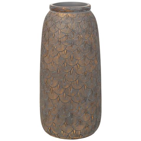 Vaso Polirresina Marrone 15x15x31h Cm - Foto 1