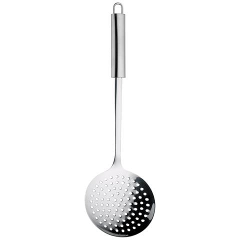 Schiumarola Ellisse in Acciaio Inox - Resistente e Lavabile in Lavastoviglie - Manico Ergonomico con Foro per Appenderla - Ideale per Fritture e Cotture in Acqua - Made in Italy - Foto 1