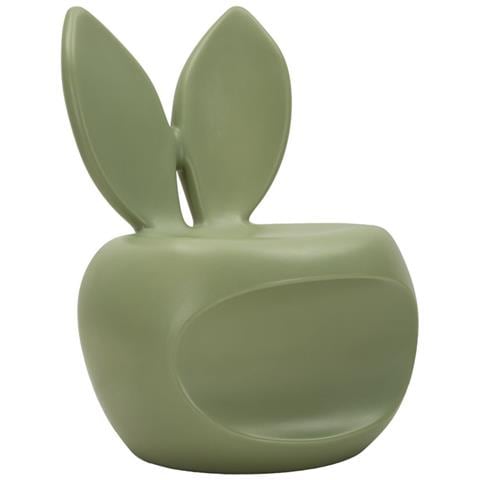 Sedia Bunny In Plastica Verde Salvia — Design A Orecchie Di Coniglio - Foto 1