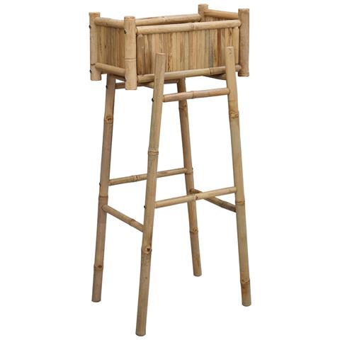 Vaso da Giardino con Supporto Naturale 50 x 38 x 114 cm Bambù - Foto 1