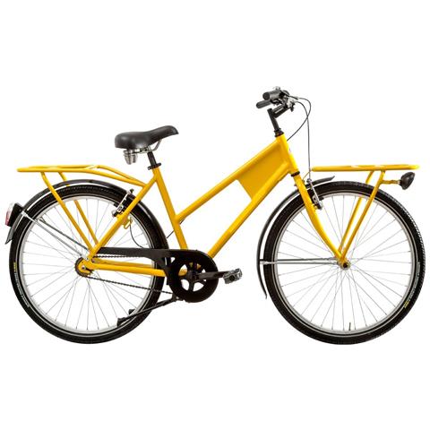 Bici Linea Cantiere Misura 26 Bicicletta Senza Cambio 1v Con Gomme Antiforo Cnt26 Completa Di Accessori Con Luci A Led - 47 Giallo - Foto 1