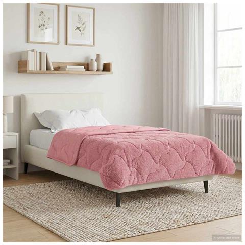 Duvet Estivo Rosa 155 x 200 cm Microfibra e Fleece Teddy - Foto 2