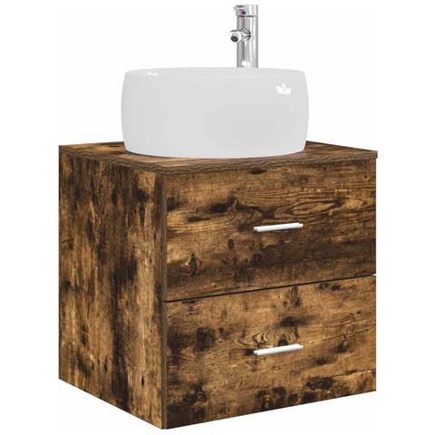 Mobile Lavabo da Parete Rovere Fumo 49,5 x 44,5 x 66 cm - Foto 1