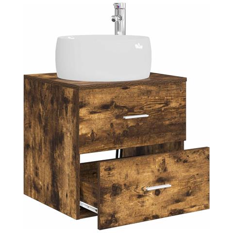 Mobile Lavabo da Parete Rovere Fumo 49,5 x 44,5 x 66 cm - Foto 2