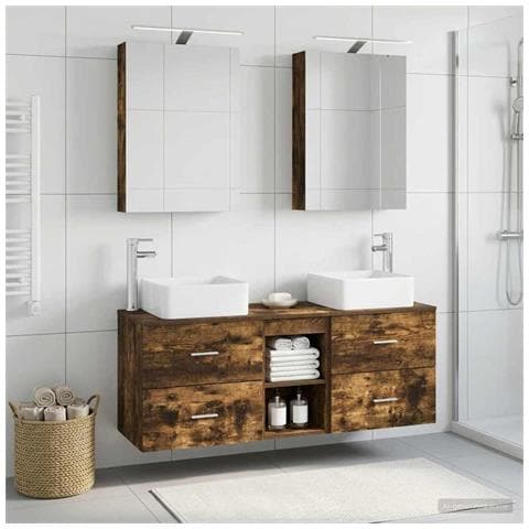 Set di mobili per il bagno 5 pcs Rovere Fumo - Foto 2