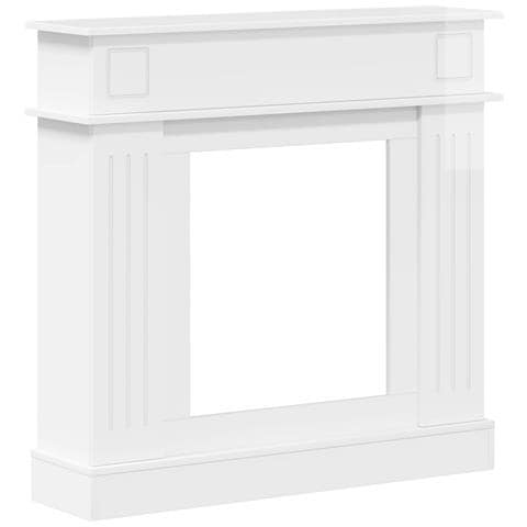 Cornice per camino Bianco Lucido 102 x 26 x 100 cm - Foto 1