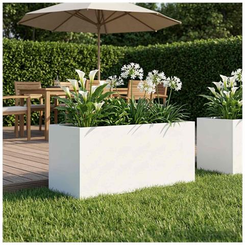 Vaso da giardino Bianco 100 x 40 x 40 cm - Foto 2