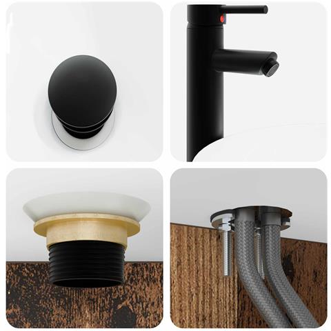 Set di mobili per il bagno 2 pz Legno antico 33 x 34,5 x 100 cm - Foto 2