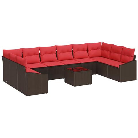 Set di divani 11 pz Marrone polyrattan - Foto 1