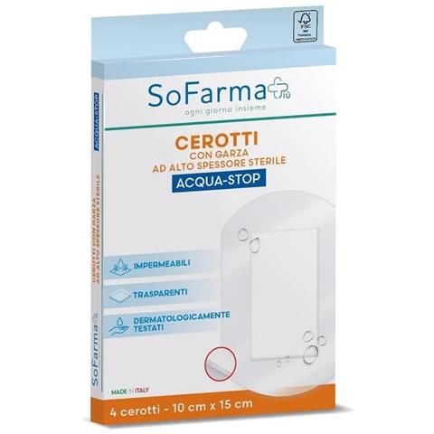 Cerotto Acquastop 10X15 cm 4 Pezzi Sofarmapiu' - Foto 1