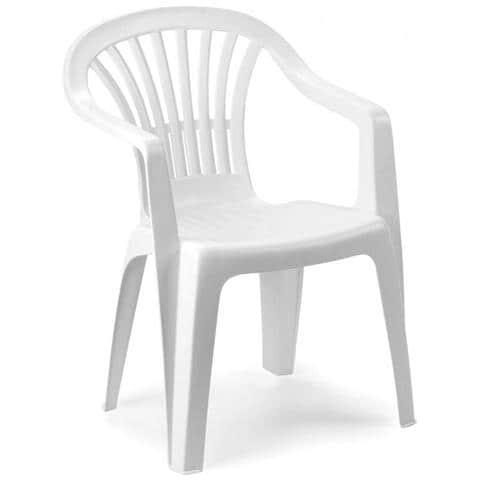Sedia Altea Bianca Impilabile Con Braccioli - Foto 1