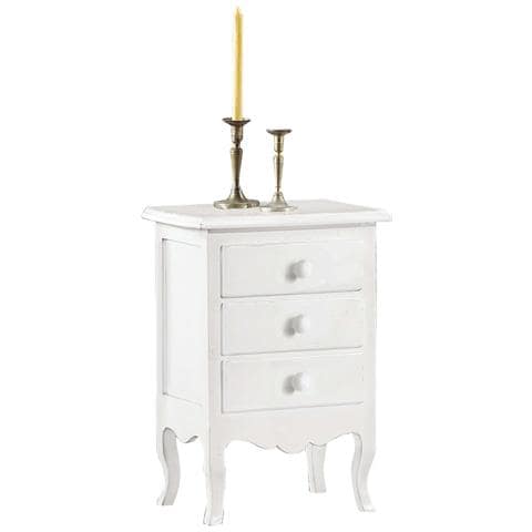 Comodino 3 Cassetti Bianco 43 X 32 X 64 Per Interno Camera Cameretta Moderno Massello - Foto 1
