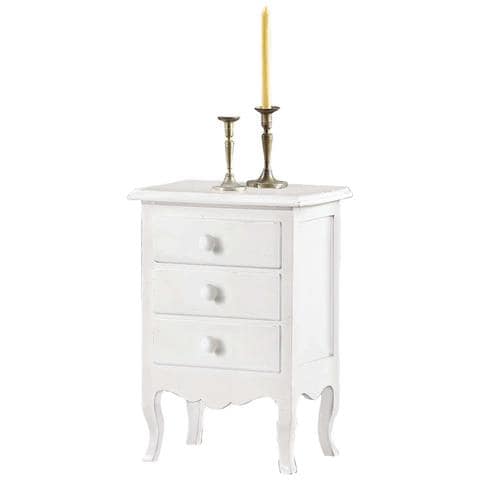 Comodino 3 Cassetti Bianco 43 X 32 X 64 Per Interno Camera Cameretta Moderno Massello - Foto 2
