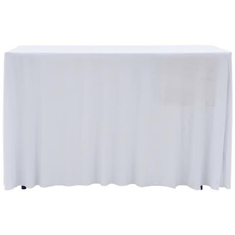 Copertura Elastica Per Tavolo Con Gonna 2 Pz 183x76x74cm Bianco - Foto 2